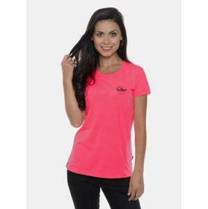 Neonově růžové dámské tričko s potiskem SAM 73
