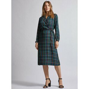 Zeleno-černé kostkované midišaty Dorothy Perkins