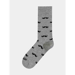Šedé vzorované ponožky Fusakle Vousáč šedý