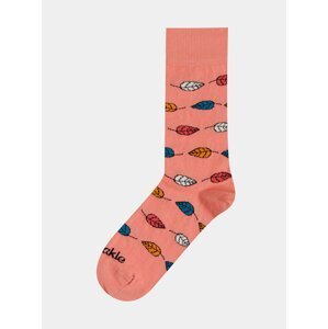 Růžové vzorované ponožky Fusakle Veselé listy