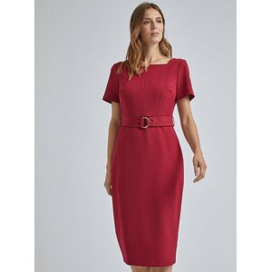 Červené pouzdrové midišaty Dorothy Perkins