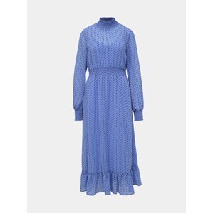 Modré puntíkované midi šaty VILA