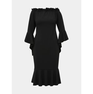 Černé pouzdrové šaty s volány Haily´s Joana