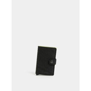 Černá vzorovaná kožená peněženka s hliníkovým pouzdrem Secrid Miniwallet Diamond