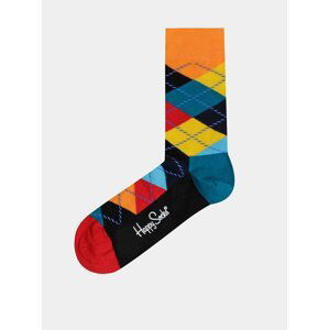 Oranžovo-modré vzorované ponožky Happy Socks Argyle