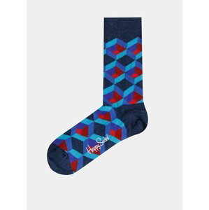 Modré vzorované ponožky Happy Socks Optic Square