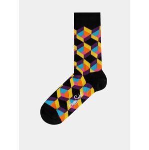 Černé vzorované ponožky Happy Socks Optic Square