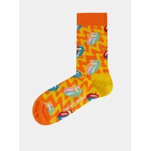 Oranžovo-žluté vzorované ponožky Happy Socks Rolling Stones