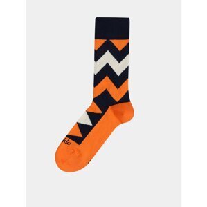 Oranžové vzorované ponožky Fusakle Cikcak