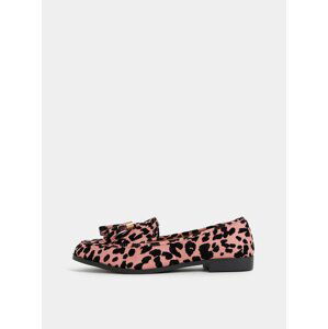 Černo-růžové mokasíny s leopardím vzorem v semišové úpravě Dorothy Perkins