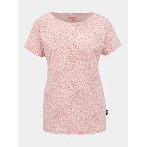 Světle růžové dámské květované tričko SAM 73