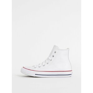 Bílé unisex kotníkové kožené tenisky Converse Chuck Taylor All Star Leather