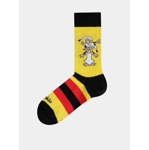 Žluté vzorované ponožky Fusakle Křemílek a Vochomůrka