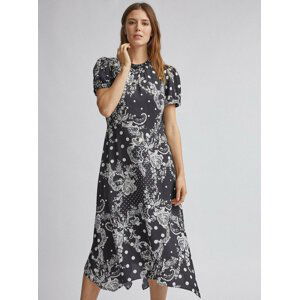 Bílo-černé vzorované midišaty Dorothy Perkins