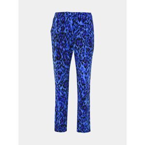 Modré dámské kalhoty s leopardím vzorem s.Oliver