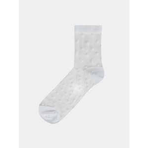 Bílé dámské puntíkované silonkové ponožky Bellinda TRENDY SOCKS