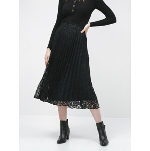 Černá krajková plisovaná midi sukně Tom Tailor Denim