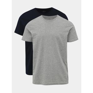 Sada dvou pánských triček v tmavě modré a šedé barvě Tom Tailor