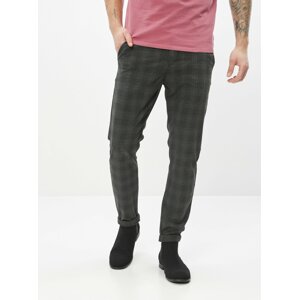 Šedé kostkované slim fit kalhoty Jack & Jones Marco