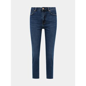 Modré zkrácené straight fit džíny ONLY Emily