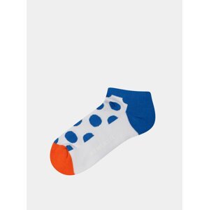 Modro-bílé dámské kotníkové puntíkované ponožky Happy Socks Athletic