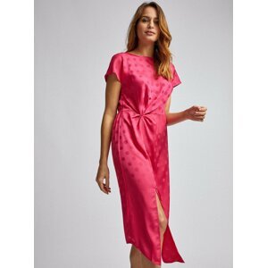 Tmavě růžové puntíkované midi šaty Dorothy Perkins