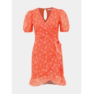 Oranžové květované šaty Miss Selfridge Petites
