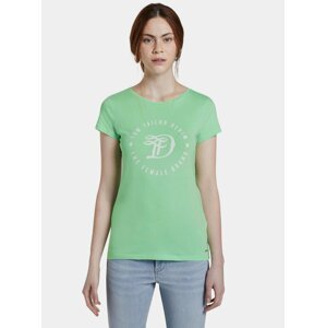 Světle zelené dámské tričko s potiskem Tom Tailor Denim