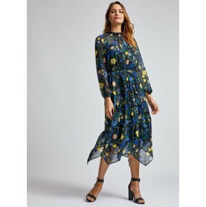 Černé květované midišaty Dorothy Perkins