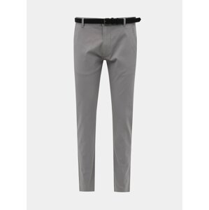 Šedé slim fit chino kalhoty Lindbergh