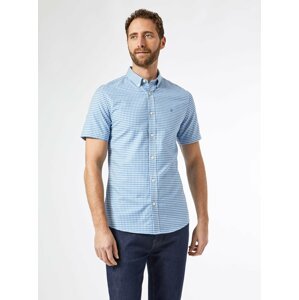 Světle modrá kostkovaná slim fit košile Burton Menswear London