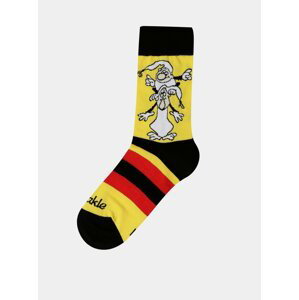 Žluté dětské vzorované ponožky Fusakle Křemílek a Vochomůrka