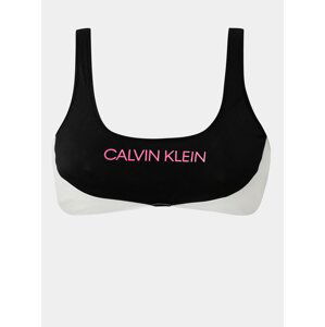 Bílo-černý horní díl plavek Calvin Klein Underwear