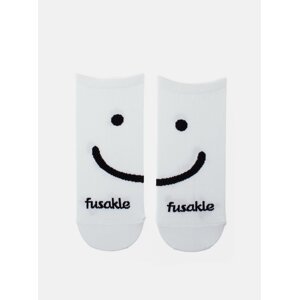 Bílé vzorované kotníkové ponožky Fusakle
