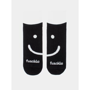 Černé vzorované kotníkové ponožky Fusakle