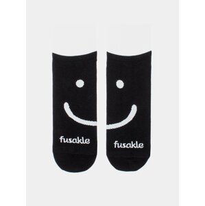 Černé vzorované kotníkové ponožky Fusakle