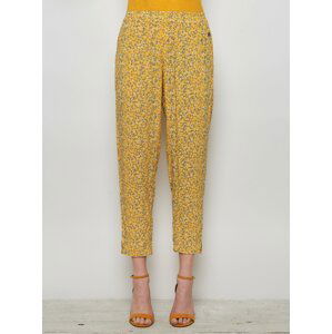 Žluté květované zkrácené kalhoty Tranquillo