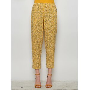 Žluté květované zkrácené kalhoty Tranquillo