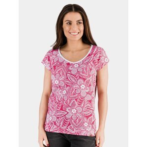 Růžové dámské květované tričko SAM 73