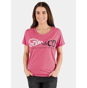 Růžové dámské tričko s potiskem SAM 73