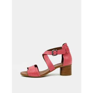 Růžové kožené sandálky WILD