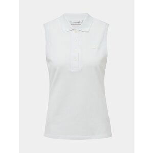 Bílé dámské polo tričko bez rukávů Lacoste
