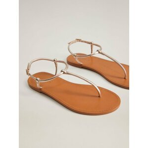 Kožené sandály ve zlaté barvě Mango Formen