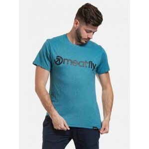 Modré pánské tričko s potiskem Meatfly Logo