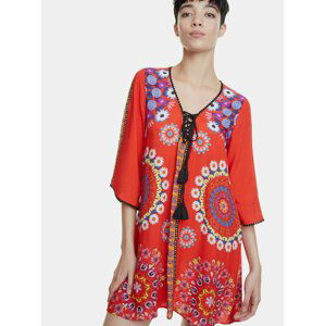 Červený vzorovaný kaftan Desigual