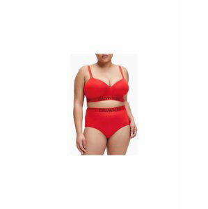 Červený horní díl plavek Demi Bralette Plus Size High Risk Red Calvin Klein Underwear