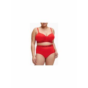 Calvin Klein červený horní díl plavek Demi Bralette Plus Size High Risk Red