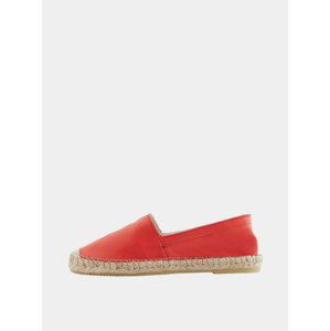 Červené kožené espadrilky Pieces Katie