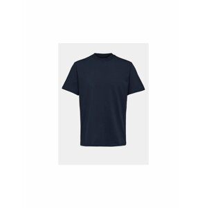 Tmavě modré volné basic tričko Selected Homme Relax