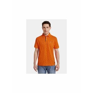 Oranžové pánské vzorované polo tričko Tom Tailor